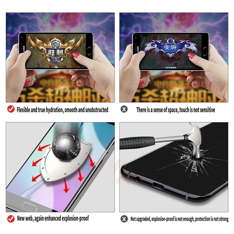 Screen protector hydrogel film display sheet showing installation and durability features