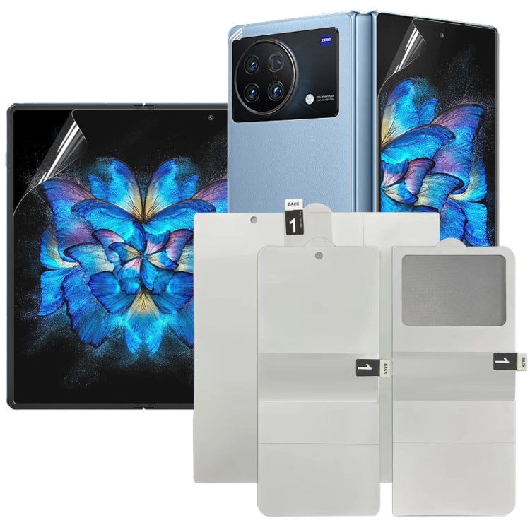 Hydrogel screen protector set with full-screen films for folding phone, including 3 pieces