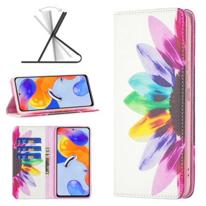 White magnetic leather phone case with purple and multicolor butterfly illustration.