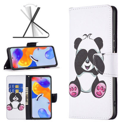 Panda print folio leather phone case with magnetic flap and inner card slots