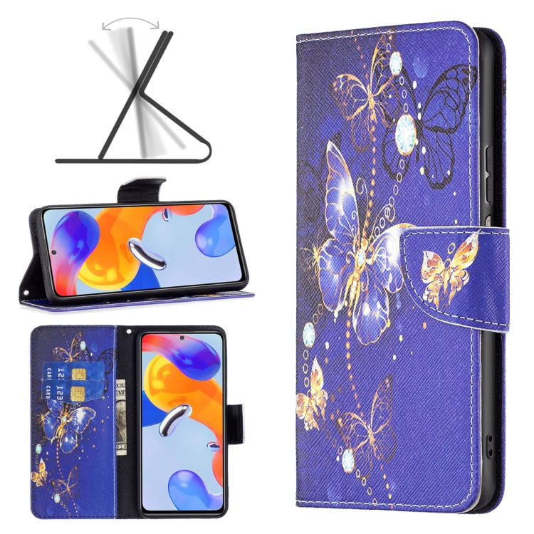 Purple leather phone case with gold butterfly and diamond accents