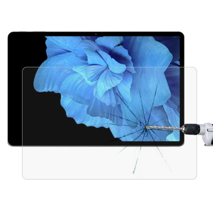 Tempered glass screen protector fitted over tablet screen with impact tool