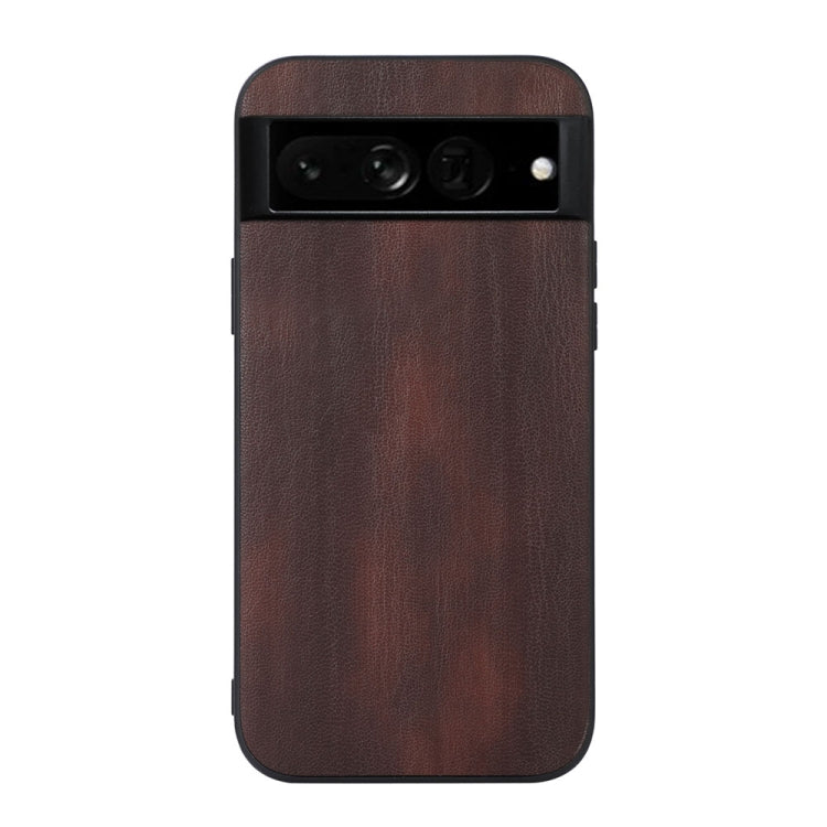 Brown textured PU phone case with camera window and flash cutout