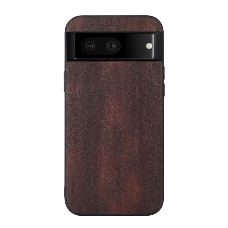 Brown textured PU phone case with camera and flash cutouts