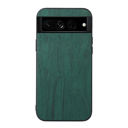 Wood-grain PU phone case with camera cutout, green finish