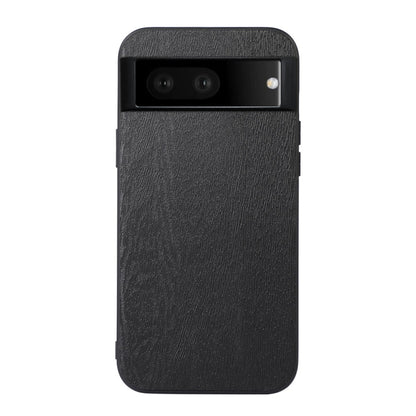 Wood-grain PU phone case with camera cutout, black finish