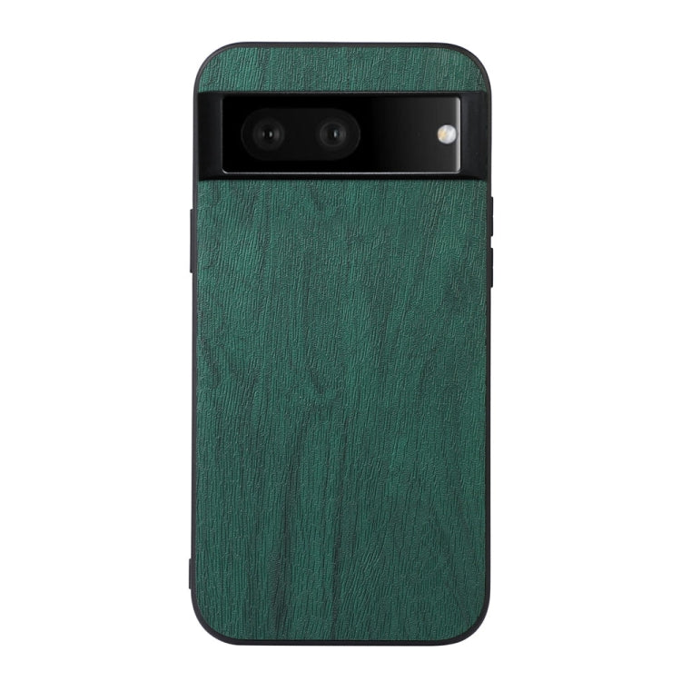 Wood-grain PU phone case with camera cutout, green finish