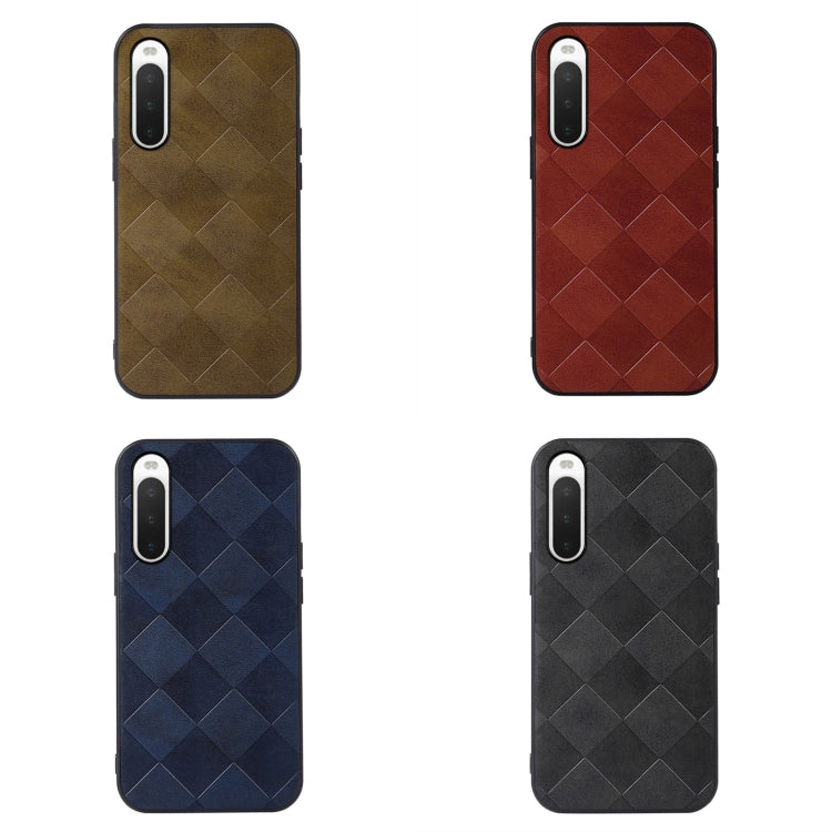 Assorted plaid PU phone cases with diamond pattern in brown, red, blue, and black