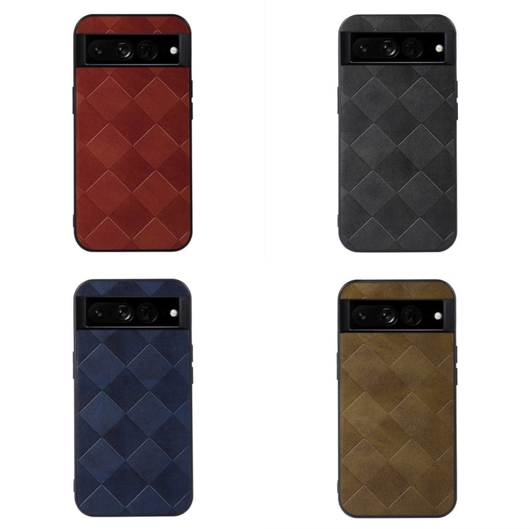 Plaid PU phone cases in red, black, blue, and brown with diamond pattern