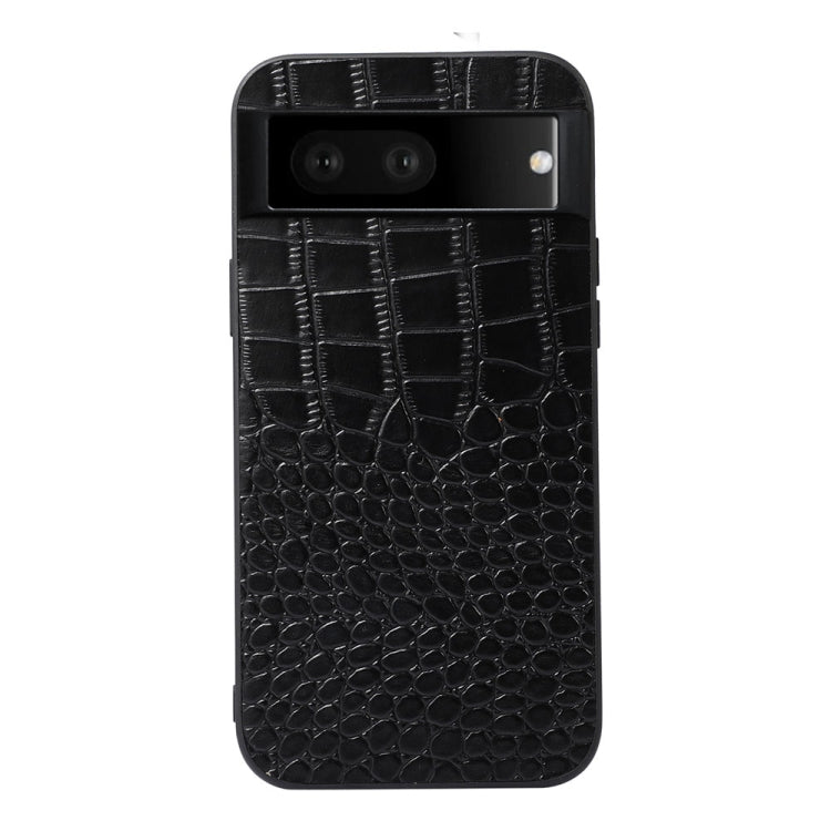 Black crocodile-texture leather phone case, glossy camera strip with cutouts