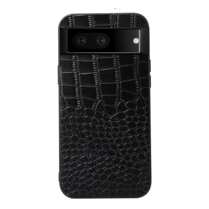 Black crocodile-texture leather phone case, glossy camera strip with cutouts