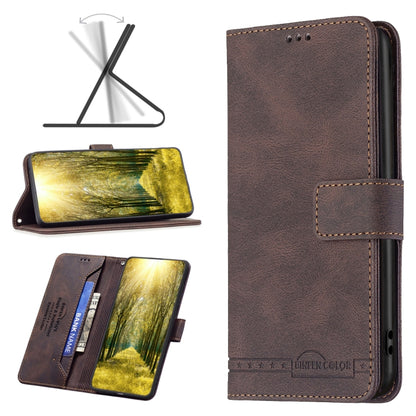 Brown leather flip phone case with magnetic closure and inner card slots for OnePlus 10 Pro