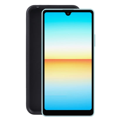 Black TPU phone case with front cutout and side openings over a smartphone
