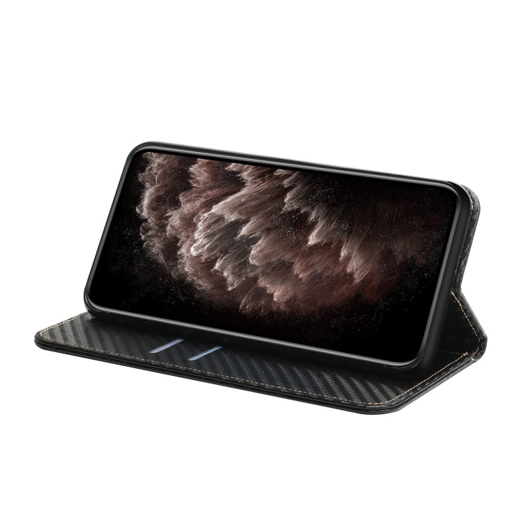 Black carbon fiber texture flip phone case with display cover and camera opening edge