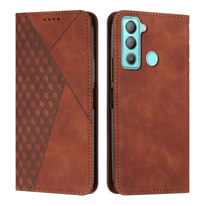 Brown leather magnetic folio phone case with camera cutout and smooth button cover