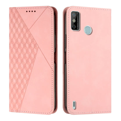Rose gold magnetic leather phone case with camera cutout and bottom charging port opening