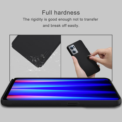 Black NILLKIN frosted PC phone case with textured back and screen protection lip