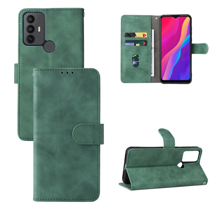 Magnetic flip leather phone case, green, card slots and kickstand viewing stand