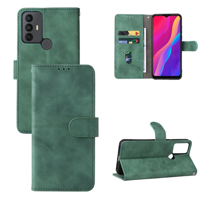 Magnetic flip leather phone case, green, card slots and kickstand viewing stand