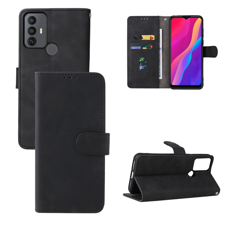 Magnetic flip leather phone case, black, card slots and fold-out kickstand