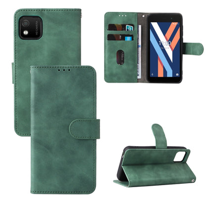 Green magnetic flip leather phone case with card slots and stand cover