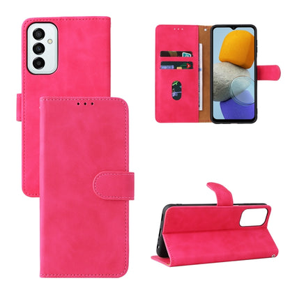 Bright pink magnetic flip leather phone case with card slots and stand cover