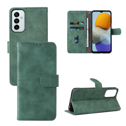 Moss green magnetic flip leather phone case with card slots and stand view