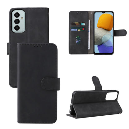 Black leather flip phone case with magnetic flap and built-in stand