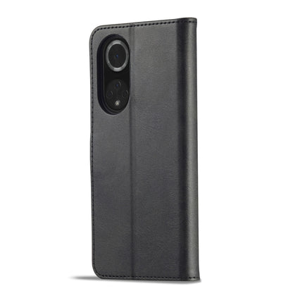 Dark gray calf-texture leather phone case with camera cutout and smooth back