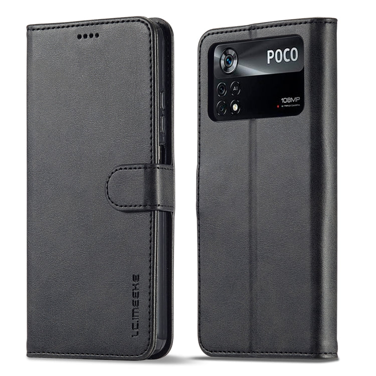 Black textured leather phone case with wallet flap and raised camera opening