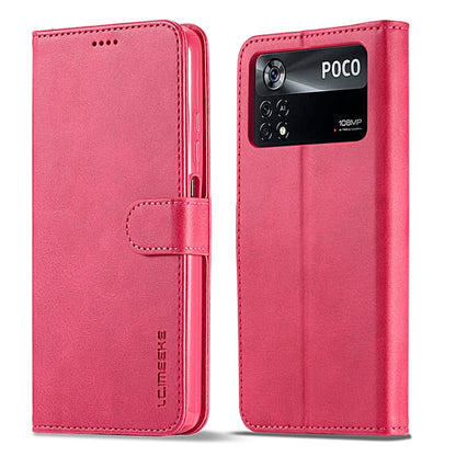 Red textured leather phone case with wallet flap and raised camera opening