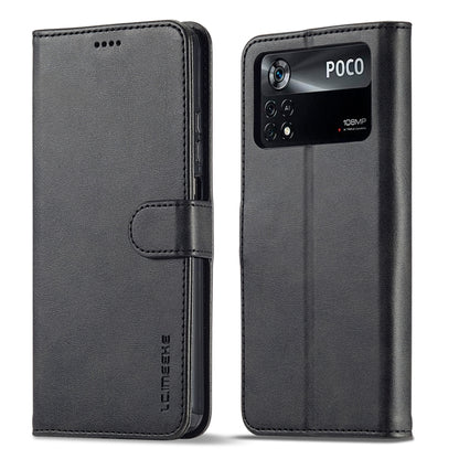 Calf texture leather phone case with flip cover, dark gray with card slot and stitching