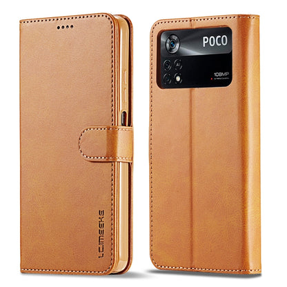 Calf texture leather phone case with flip cover, warm tan with orange-brown stitching and card slot