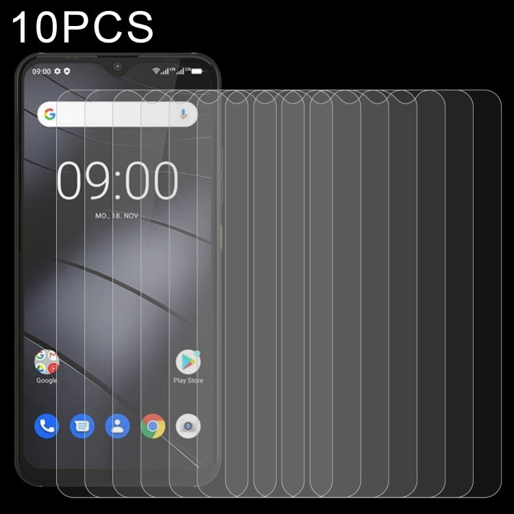 10-pack tempered glass screen protectors shown on a phone screen