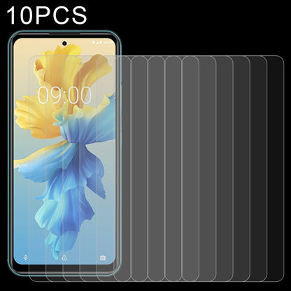 10-pack tempered glass screen protectors layered for use on a phone