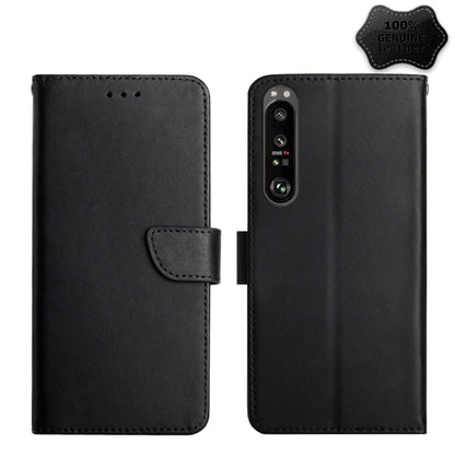 Black leather flip phone case with folio cover and camera opening