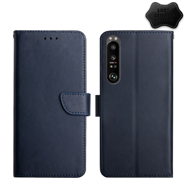Blue leather flip phone case with folio cover and camera cutout