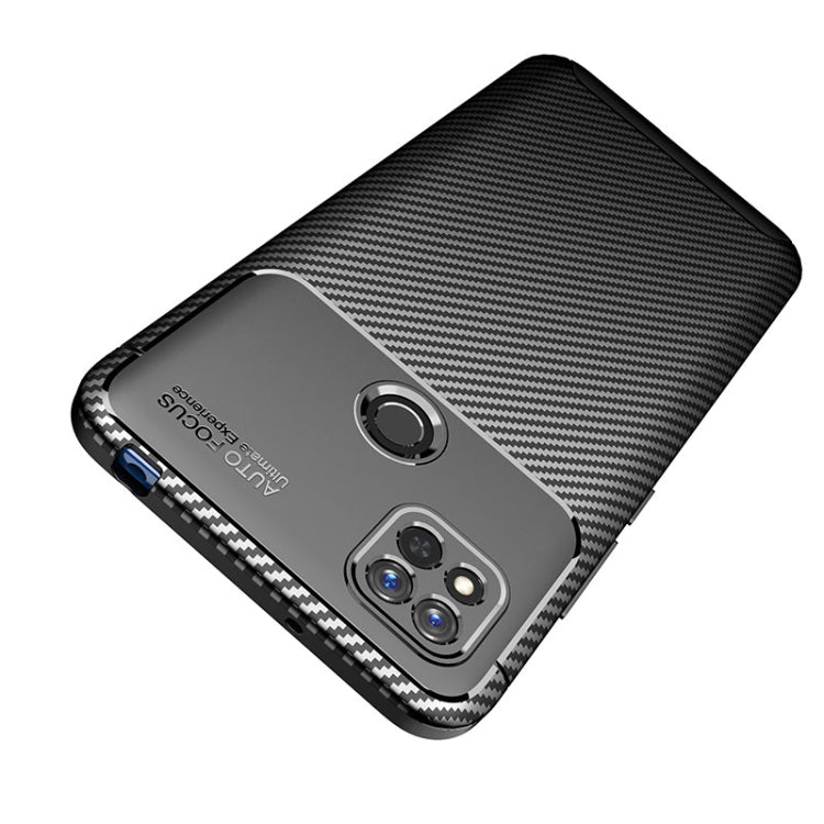 Black carbon fiber texture TPU phone case back with camera and ring cutout