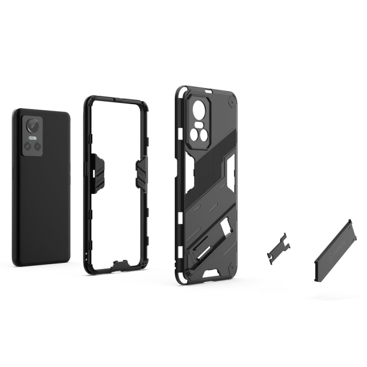 Rugged phone case set with black frame and back insert, plus mounting clips