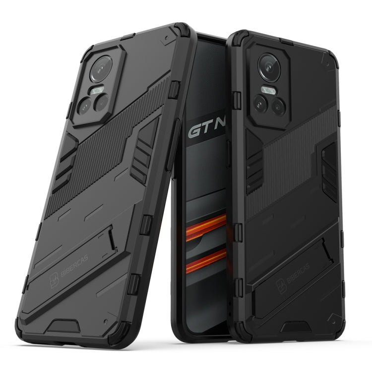 Black rugged TPU phone case with raised corners and camera lens cutouts