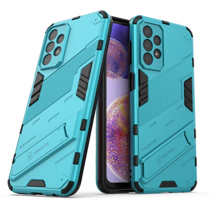Blue-green rugged TPU phone case with raised corners and camera lens cutouts