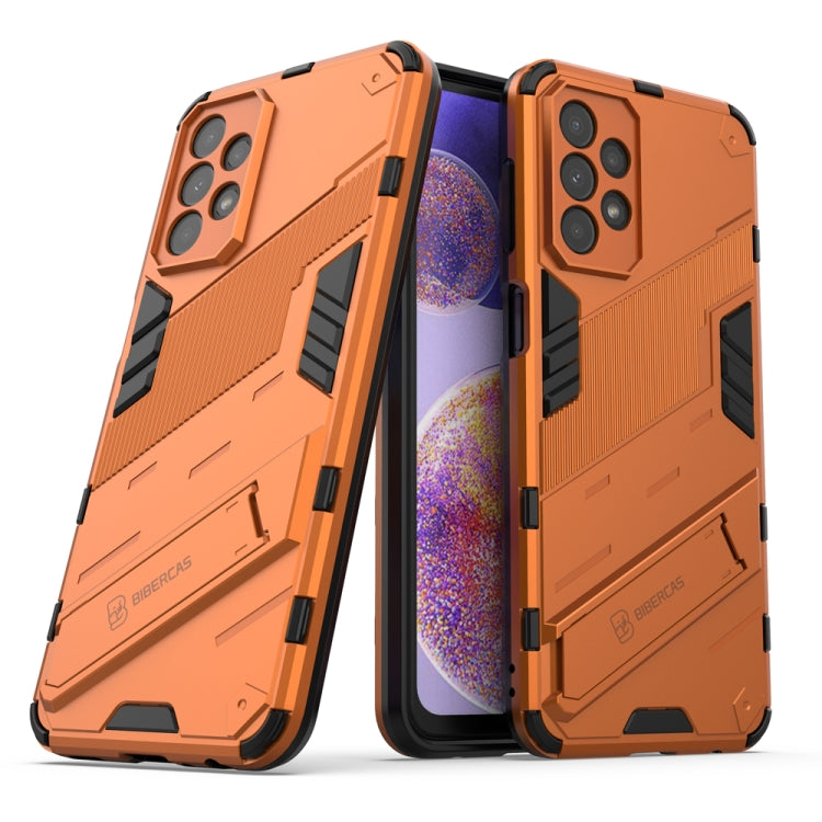 Orange rugged TPU phone case with raised corners and camera lens cutouts
