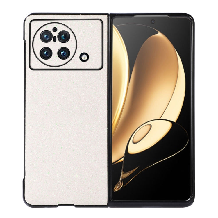 Glitter phone case for vivo X Fold in white, with camera and flash cutouts