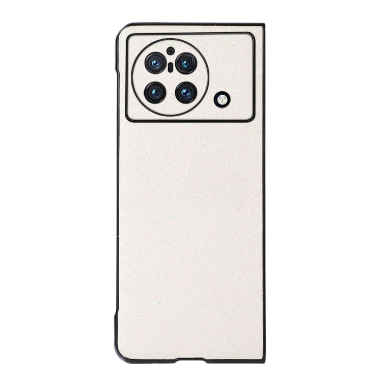 Glitter phone case for vivo X Fold in white, single back view with camera cutouts
