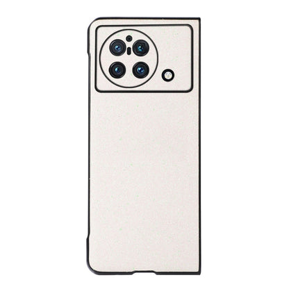Glitter phone case for vivo X Fold in white, single back view with camera cutouts