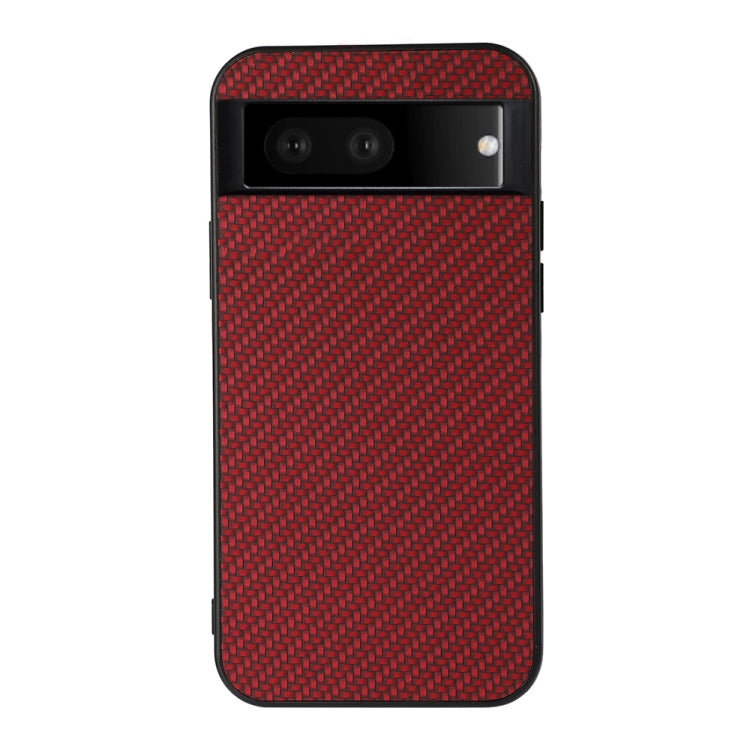 Red carbon fiber texture PU phone case back with camera module cutout