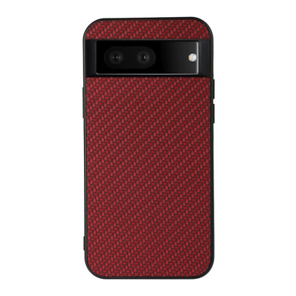 Red carbon fiber texture PU phone case back with camera module cutout