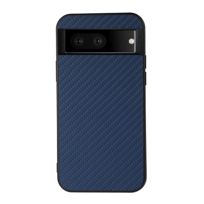 Blue carbon fiber texture PU phone case back with camera module cutout