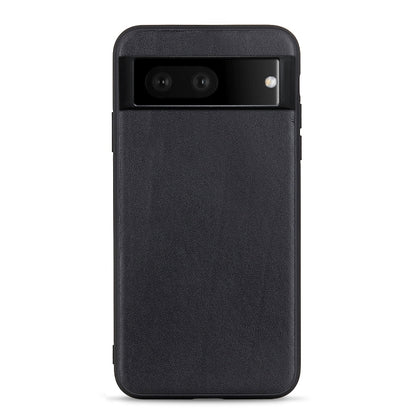 Black leather phone case with camera bar cutout and side opening.