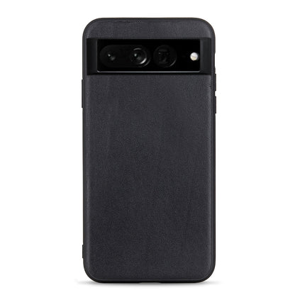 Black lambskin leather phone case with rear camera and flash cutout